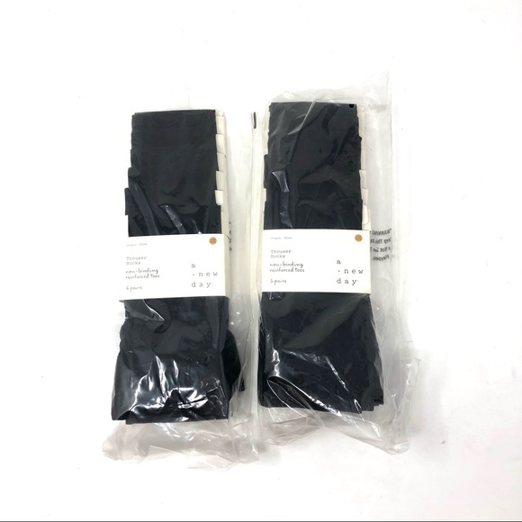 A New Day Black Opaque Solid Trouser Socks 12 Pairs